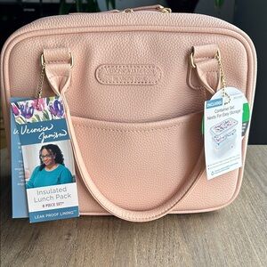 NWT Pink Women's Lunch Bag with bento box containers and ice pack